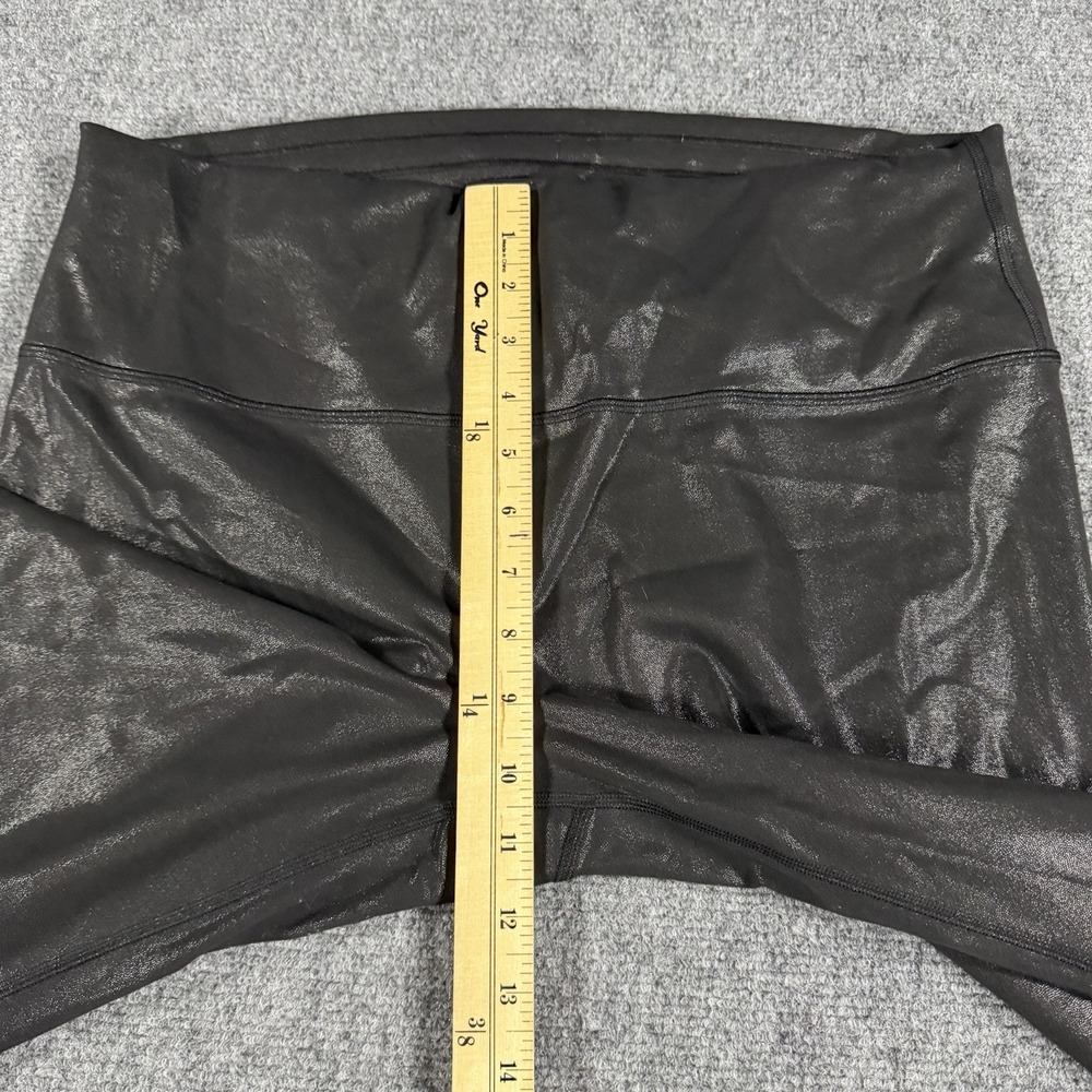 Lululemon Wunder Train High Rise Tight Size 16 Black Foil Everlux Shiny 25" - Picture 4 of 6